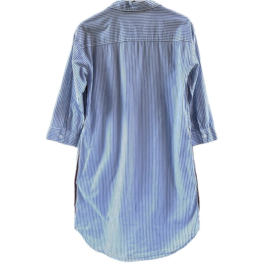 Sundry Striped Shirt Dress Embroidered Heart White Blue Size 1 - Small - Picture 5 of 12